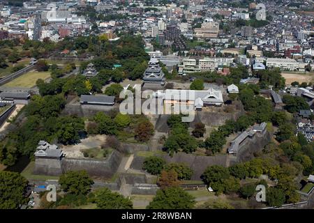 Château de Kumamoto et Honmaru Goten Banque D'Images