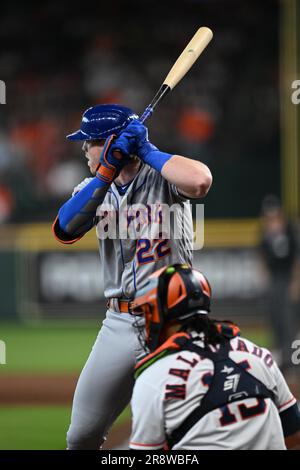 New York mets troisième baseman BRETT BATY (22) jouant en haut du troisième repas lors du match MLB entre les mets de New York et l'Astro de Houston Banque D'Images