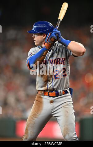 New York mets troisième baseman BRETT BATY (22) en tête du troisième match de la MLB entre les mets de New York et les Astros de Houston mercredi Banque D'Images