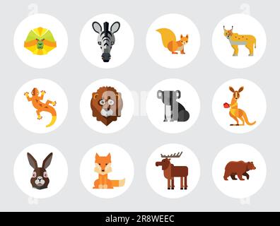 Animaux Icon Set Illustration de Vecteur