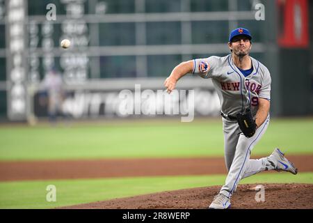 New York mets lanceur de secours Grant Hartwig (93) au bas du quatrième repas pendant le match MLB entre les New York mets et l'Astro de Houston Banque D'Images