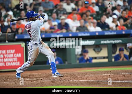 New York mets, le vrai fielder STARLING MARTE (6) en haut de la septième partie du jeu de la MLB entre les mets de New York et les Astros de Houston Banque D'Images