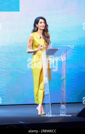 Madrid, Espagne. 22nd juin 2023. Amal Clooney participe à l'événement « We Choose Earth Tour » au théâtre EDP sur 22 juin 2023 à Madrid, Espagne. Photo par ABACAPRESS.COM crédit: Abaca Press/Alay Live News Banque D'Images