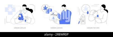 Produits de cannabis médical résumé concept illustrations vectorielles. Illustration de Vecteur