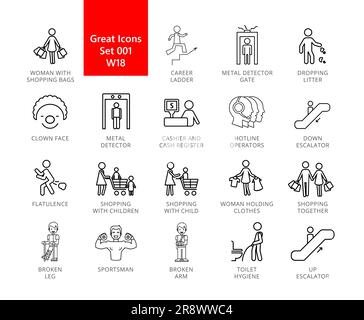 People Icons Set Illustration de Vecteur