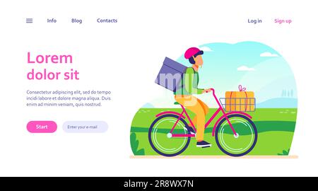 Vélo de coursier avec colis Illustration de Vecteur