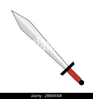 Épées de chevalier isolées sur fond blanc. Épées plates et silhouettes. Illustration vectorielle Illustration de Vecteur