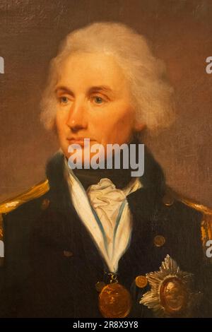 Angleterre, Londres, Greenwich, la maison de la Reine, Portrait du vice-amiral Horatio Nelson par Lemuel Francis Abbott en date de 1798 Banque D'Images