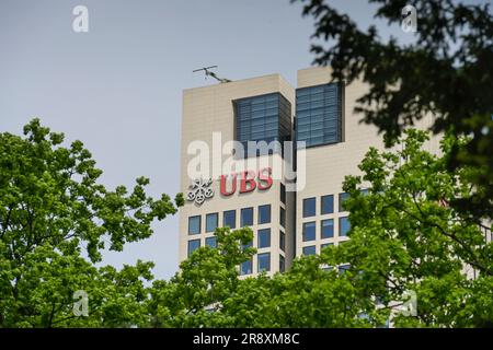 UBS Bank, Opernturm, Bockenheimer Landstraße, Frankfurt am main, Hessen, Allemagne Banque D'Images