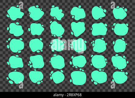 Formes amibes vertes abstraites isolées sur fond transparent. Illustration de Vecteur