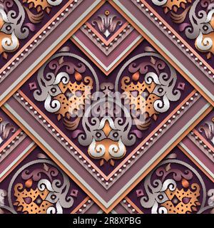 Vecteur abstrait décoratif ethnique ornemental sans couture motif Illustration de Vecteur