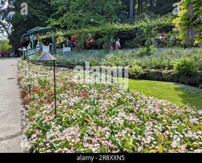 Magnifique jardin botanique de Butchant, situé dans la baie Brentwood, sur l'île Victoria Colombie-Britannique Canada Banque D'Images