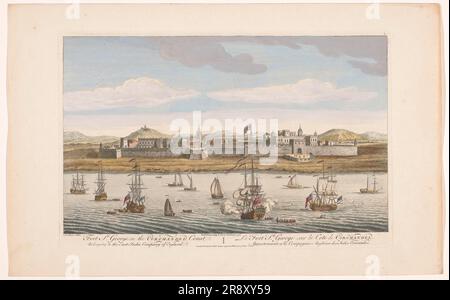 Vue sur le fort Saint George à Madras, 1754. Fort St. George sur la côte de Coromandel, appartenant à la Compagnie de l'Inde de l'est de l'Angleterre. Banque D'Images