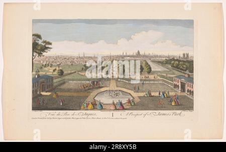 Vue sur le parc de Saint James à Londres depuis Buckingham House, 1752. Banque D'Images