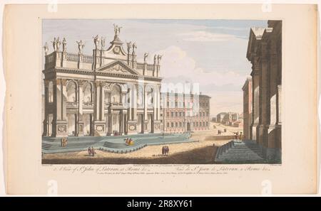 Vue sur l'église Saint-Jean-Latran de Rome, 1750. Banque D'Images
