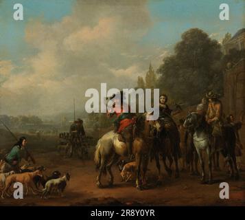 Le retour de la chasse, 1650-1674. Banque D'Images