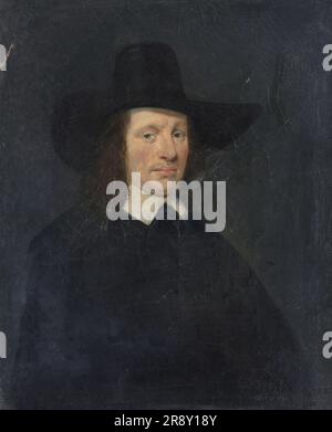 Portait d'un homme, 1930-1940. Homme portant un chapeau noir à large bord, peint dans le style de Gerard ter Borch. Henricus Antonius van Meegeren était un peintre et portraitiste néerlandais, considéré comme l'un des plus ingénieux forgers de l'art du 20th siècle. Il est devenu un héros national après la Seconde Guerre mondiale quand il a été révélé qu'il avait vendu une peinture forgée à Reichsmarschall Hermann G&#xf6;ring pendant l'occupation nazie des pays-Bas. Banque D'Images