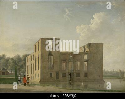 Vue arrière du château de Berckenrode à Heemstede après le feu, 1747. Autre titre(s): Château de Berkenrode, Heemstede, après l'incendie du 4-5 mai 1747: Vue arrière. Banque D'Images