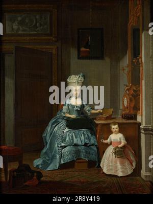 Susanna van Collen n&#xe9; e Mogge et sa fille, 1776. Autre titre(s): Portrait de Suzanna Cornelia Mogge avec sa fille Johanna Ferdinanda van Collen. Banque D'Images