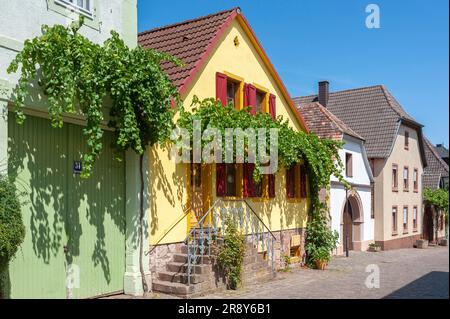 Maisons typiques dans la Theresienstrasse historique, Rhodt unter Rietburg, Palatinat, Rhénanie-Palatinat, Allemagne, Europe Banque D'Images