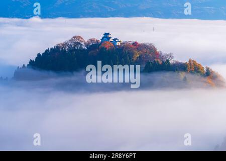 Château Echizen Ono et Mer des nuages en automne Banque D'Images