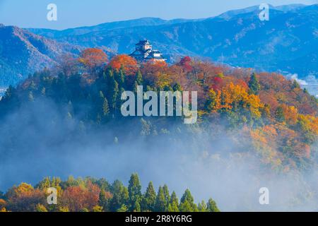 Château Echizen Ono et Mer des nuages en automne Banque D'Images