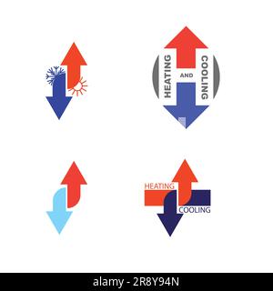 Flèches de chauffage et de refroidissement définies Illustration de Vecteur