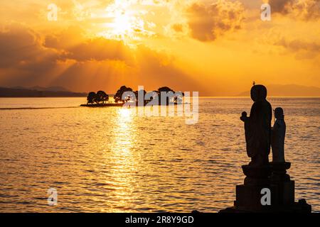 Lac Shinji et coucher de soleil Banque D'Images