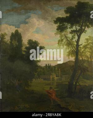 Paysage arcadien avec Jupiter et IO, 1680-1726. Banque D'Images