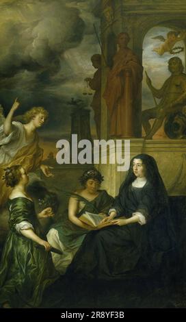 Allégorie sur la mémoire de Frederik Hendrik (1584-1647), prince d'Orange, avec le portrait de sa veuve Amalia van Solms, 1654. Banque D'Images