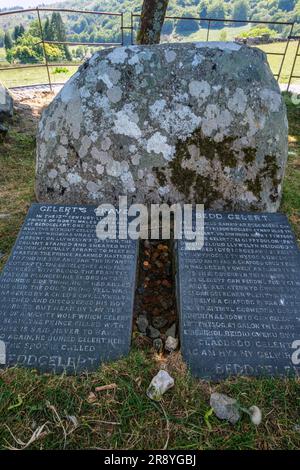 La Tombe de Beddgelert, Gelert, Gwynedd, au nord du Pays de Galles Banque D'Images