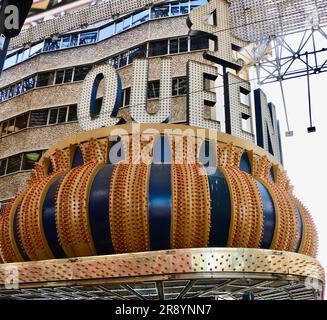 Entrée au panneau four Queens Hotel and Casino Casino Center Boulevard Downtown Las Vegas Nevada États-Unis Banque D'Images