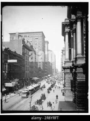 Randolph St., à l'est de LaSalle St., Chicago, 1900 sept. 1. Banque D'Images