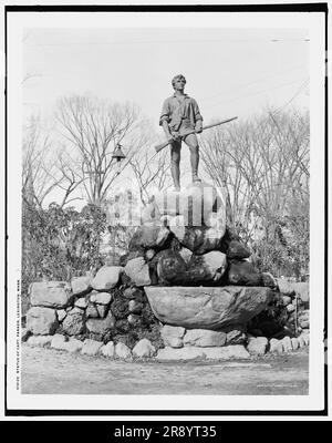 Statue du capitaine Parker, Lexington, Massachusetts, entre 1900 et 1906. Banque D'Images