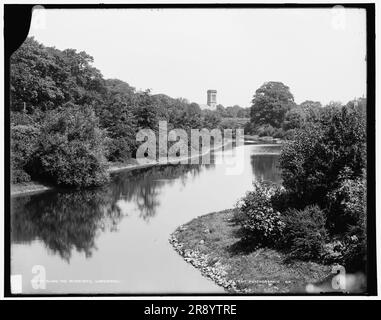 Le long de la River Way, Longwood, entre 1890 et 1901. Banque D'Images