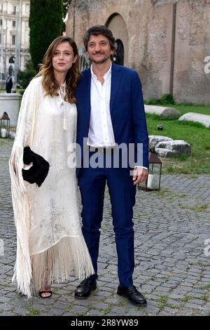 Valeria Bilello mit Partner Tommaso Labate beim Anlaids dîner de charité à den Diokletiansthermen. ROM, 22.06.2023 Banque D'Images