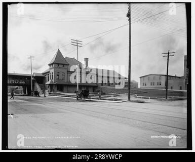 Rockford, Illinois, C. & amp ; R.R. N.W. Chicago et la gare du Nord-Ouest, entre 1880 et 1899. Banque D'Images