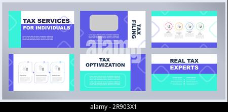 Ensemble de modèles de présentation des services fiscaux pour les particuliers Illustration de Vecteur