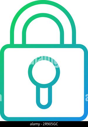 Verrouiller l'icône de vecteur linéaire de gradient Perfect pixel Illustration de Vecteur