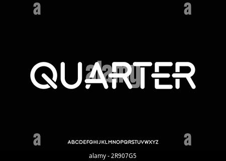 Illustration vectorielle de police de caractères arrondie unique Illustration de Vecteur