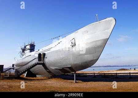 Navire musée, sous-marin 'U-995', Laboe près de Kiel, Schleswig-Holstein, Allemagne Banque D'Images