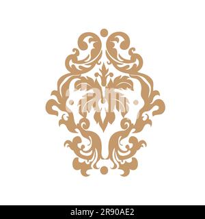 Illustration du vecteur de motif damassé sur fond blanc. Illustration de Vecteur