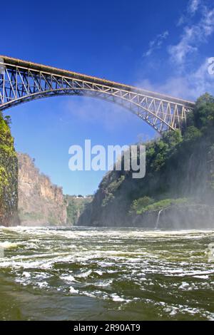 Dans le pot d'ébullition sur le Zambèze, près du Victoria F. Banque D'Images