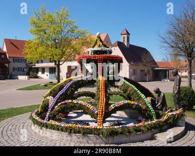 Fontaines de Pâques en Franconie en Bavière, coutumes régionales Banque D'Images