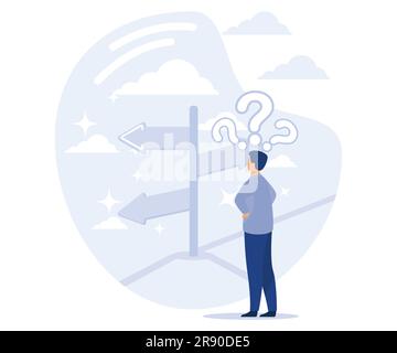 Concept d'état mental, concentration sur le succès, confusion, dissonance cognitive, objectif d'entreprise, gêne mentale, absence, prise de décision, vecteur m plat Illustration de Vecteur