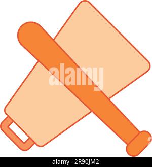 Instrument de musique de cow-bell de couleur isolée icône Vector Illustration de Vecteur