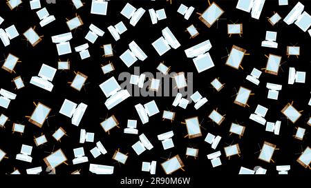 Texture motif sans couture Old rétro hipster vintage tube d'image avec un écran convexe d'un ancien téléviseur et ordinateur de bureau du 60s 70s, 8 Illustration de Vecteur