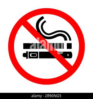 Ne pas fumer pas de panneau de vapotage. Icne de signe interdit isole sur  une illustration vectorielle d'arrire-plan blanche. Cigarette, vape et  fume et dans le cercle d'interdiction Image Vectorielle Stock - Alamy