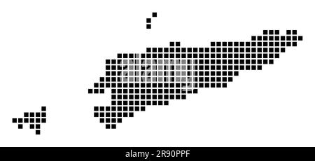 Carte Timor-Leste. Carte du Timor-Leste en pointillé. Frontières du pays remplies de rectangles pour votre dessin. Illustration vectorielle. Illustration de Vecteur