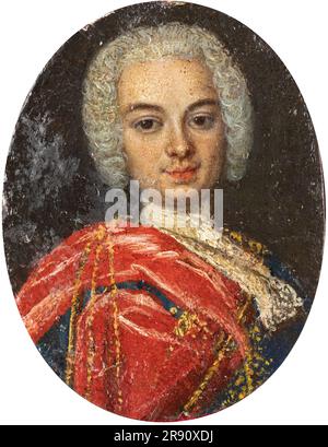 Portrait du chanteur Farinelli (Carlo Broschi) (1705-1782), Premier tiers du 18th siècle. Collection privée. Banque D'Images